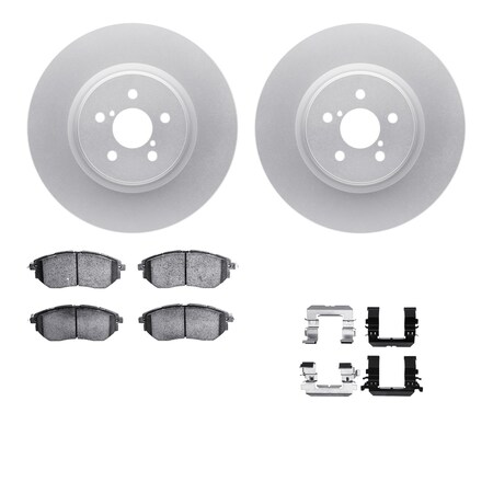 Dynamic Friction Co DFC GEOSPEC Coated Rotors with 5000 Brake Pads - Ceramic and Hardware 4512-13060