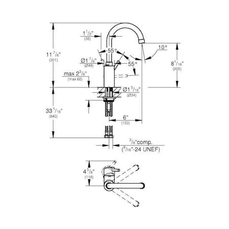 Grohe Single Handle Bar Faucet in Brushed Cool Sunrise 31518GN0