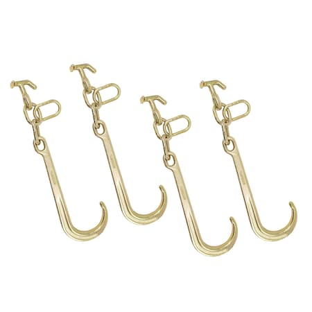 Mytee Products 15 in G70 J Hook w/ T-J Hooks and Enlarged Link, 5,400 lbs WLL, G70, 4PK JHook15-TJx4