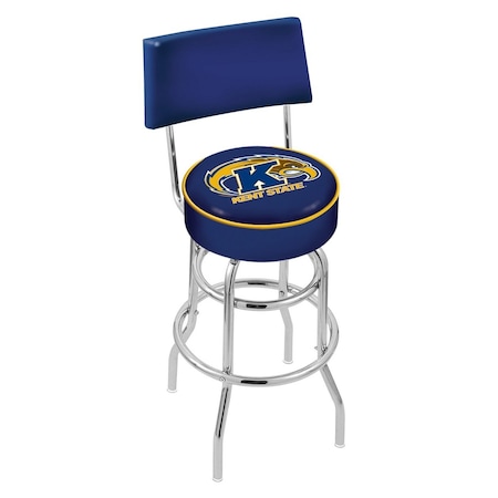 Holland Bar Stool Co 30" Chrome 2-Ring Kent State Swivel Bar Stool, Back L7C430KentSt