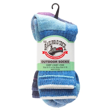Railroad Sock Unisex Crew Socks, 53% Merino Wool, 4 Pair5% Nylon, 2% Spandex, 5-10 W; 4 Pair-7.5 M, 2 PK OD 292 MC