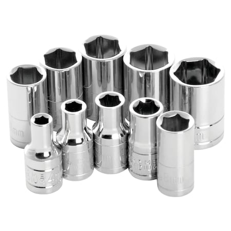 Performance Tool 10-Piece 1/4 in. Drive 6-Point Metric Socket Set W36202