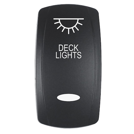 Pacer Group Pacer Actuator, 'DECK LIGHTS' f/V Series Contura Switches, Black, Laser Etched Top/Bottom Light EV2LE-DECK