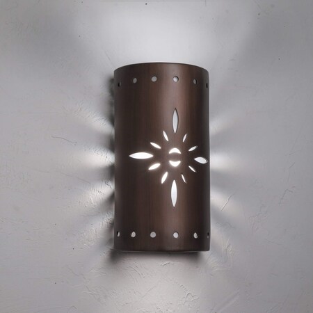 Luxury Lighting Asavva 17 in Tall Starburst Ceramic Outdoor Wall Light, Rubbed Copper Paint Finish, 2PK (2) 412-36-ACop-ud-7-17