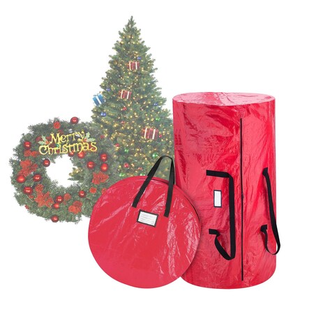Elf Stor Christmas Tree and Wreath Zippered Storage Bag Set 9ft Artificial Tree and 30in Holiday Wreaths 83-XMS1016