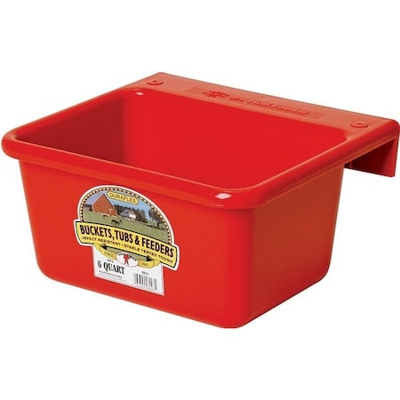 Little Giant Hook Over Feeder, 6 qt Volume, DuraFlex Plastic, Red MF6RED
