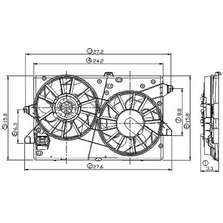 Global Parts Distributors Electric Cooling Fan Assembly 2811533