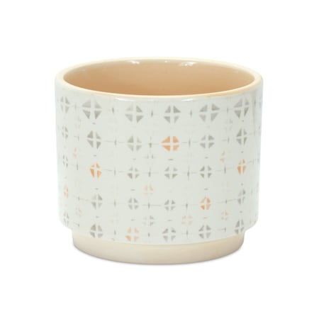 Homeroots White Set of Three Dolomite 2.77056 ounce Round Pot Planter, 3PK 517984