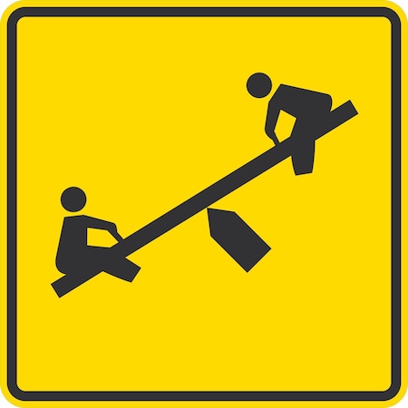 Lyle W15-1, Playground Symbol, 30x30, High Intensity Prismatic, Yellow G-15453-HI_30x30