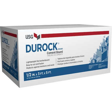 Durock 1/2''x3 'x5 ' Interior/Exterior Cement Board 172954