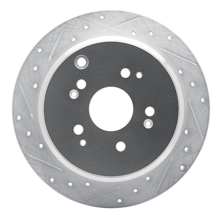 Dynamic Friction Co DFC Brake Rotor - Drilled and Slotted - Silver 631-59047L