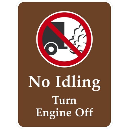 Lyle No Idling, Turn Engine Off With Graphic, 18x24, Non-Reflective, White G-11218-NA_18x24