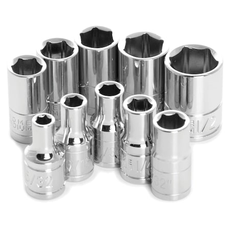 Performance Tool 10-Piece 1/4 in. Drive 6-Point SAE Socket Set W36002