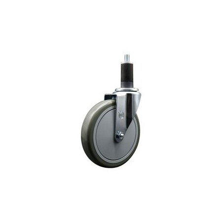 Service Caster 6'' Gray Poly Wheel Swivel 1-1/4'' Expanding Stem Caster SCC-EX20S614-PPUB-114