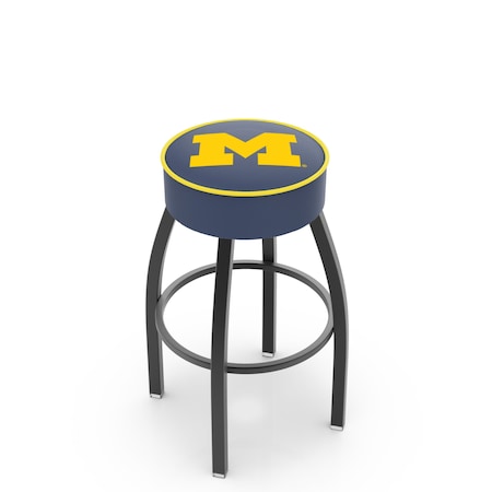 Holland Bar Stool Co 30" 4" Michigan Cushion Seat, Blk Wrinkle Base Swivel Bar Stool L8B130MichUn