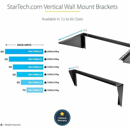 Startech.Com StarTech.com Server rack - 3U - 19in - vertical rack - wall mountable - Steel RK319WALLV