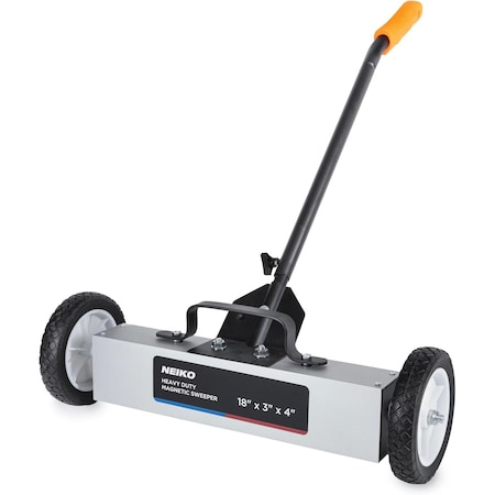 Neiko 18 in Rolling Magnetic Sweeper with Wheels, 45 Pound Capacity, Adjustable Handle 53415A