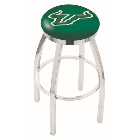 Holland Bar Stool Co 36" Chrome South Florida Swivel Bar Stool, Accent Ring L8C2C36SouFla