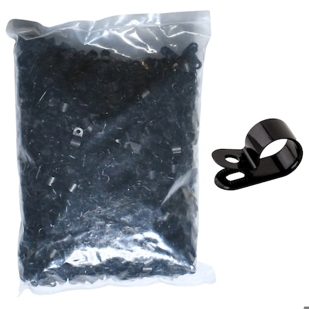 Cable Ties Unlimited Cable Clamp, 3/8 in Bundle Dia, 1/2 in W, Nylon 6/6, Black, 1000PK CC5-3/8-0M