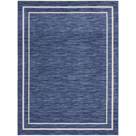 Homeroots 10' X 14' Navy Blue And Ivory Indoor Outdoor Area Rug 545472