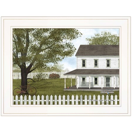 Homeroots GREEN GREEN GRASS OF HOME 3 White Framed Print Wall Art 404553