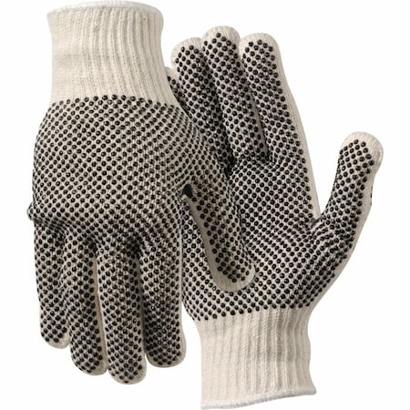 Mcr Safety Regular Weight Gloves, Large, Cotton Polyester Blend, Natural, PR 9660LM