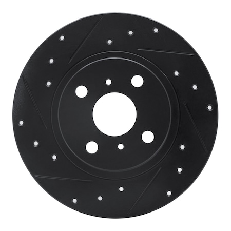 Dynamic Friction Co DFC Brake Rotor - Drilled and Slotted - Black 633-76037L
