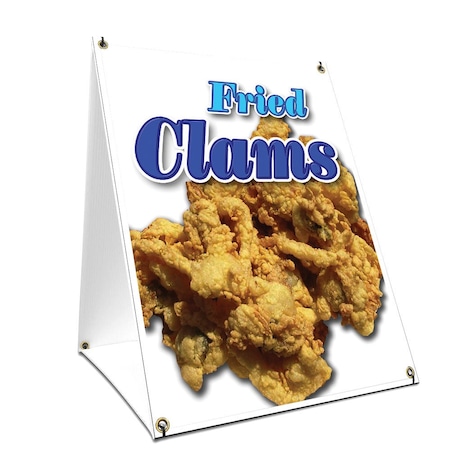 Signmission Fried Clams, 36 Inch x 24 Inch A-frame Yard Sign, Plastic Sign SBC-2436-Fried Clams