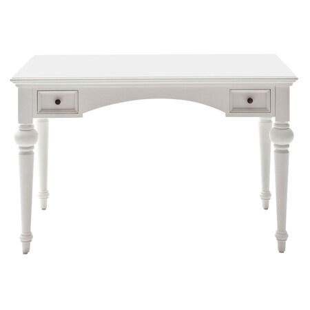 Homeroots 47" White Computer Desk With Two Drawers 397670