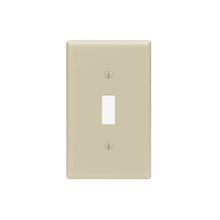 Leviton Switch Wallplate, Standard Size, Gang 1, Ivory 86001