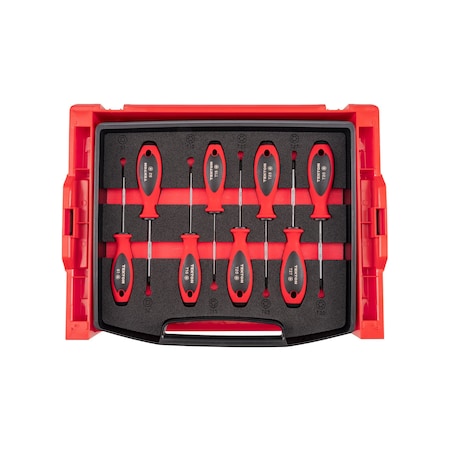 Tekton Square and Torx Screwdriver Set w/ Drawer and Rack, 4 IN Shanks, 8-Piece, T10-T30, #1-#2 DWZ90601