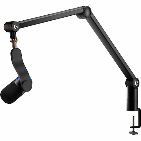 Logitech G Compass Desktop Boom Arm - 2.43 lb Load Capacity - Aluminum - Black 955000074
