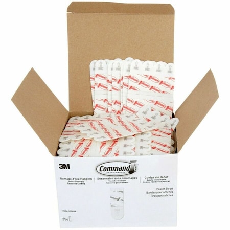 Command Small Poster Strip, White, Foam, PK256 17024-S256NA