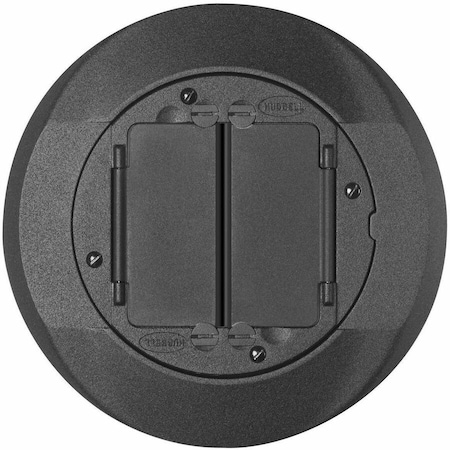 Hubbell Wiring Device-Kellems Box Cover, Floor Box Type, 2 Gang, Aluminum, Flush Cover Type S1CFCBL