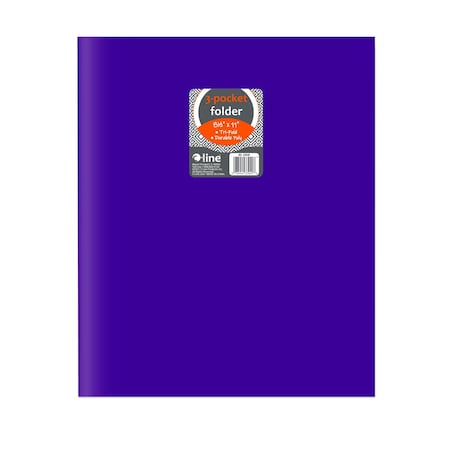 C-Line Products 8-1/2" x 11" Purple Heavyweight 3-Pocket Poly Portfolios, 24EA/BX, 6BX/CT 33949-BX