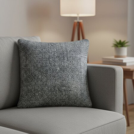 Homeroots 21" Gray Splatter Linen Throw Pillow Cover 608170