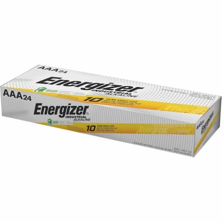 Energizer Industrial AAA Alkaline Battery, 1.5V DC, PK24 EN92