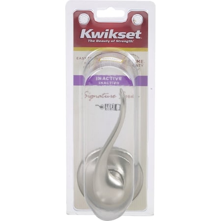 Kwikset Signature Series Satin Nickel Left-Hand Tustin Dummy Door Lever 788TNL LH 15 CP