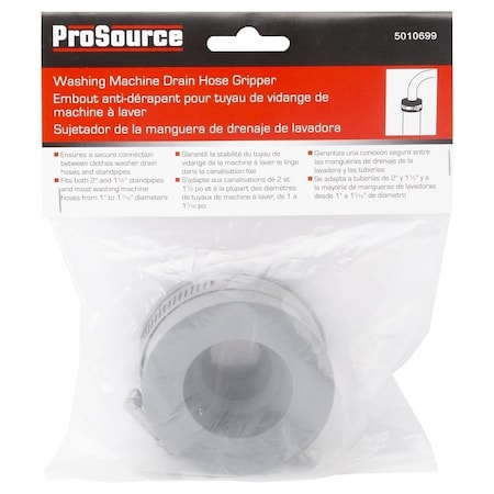 Prosource Washer Hose Connector, Washing Machine, PVC/Stainless Steel, Gray, Gray HG-1