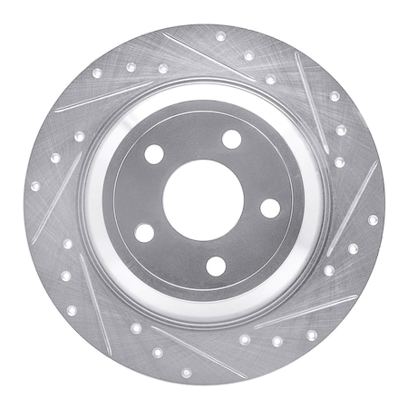 Dynamic Friction Co DFC Brake Rotor - Drilled and Slotted - Silver 631-54262R