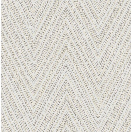 A-Street Prints Lainey Neutral Stitched Chevron Wallpaper 4147-27369