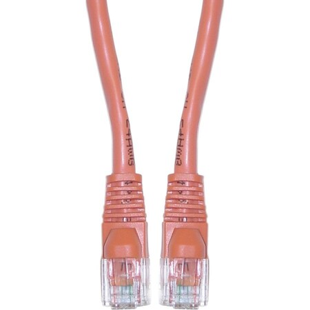 Cable Wholesale Cat5e Orange Ethernet Patch Cable Snagless Molded Boot 10 foot 10X6-03110