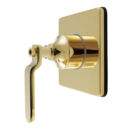Kingston Brass Single-Handle Three-Way Diverter Valve with Square Trim Kit, Polished Brass KS3042KL