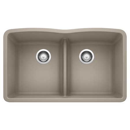 Blanco Diamond Equal Double Low Divide, Truffle 442072