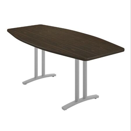 Correll Boat Modern Design Conference Table, 72 in W, Particleboard Top, Walnut CC3672B-01-14-01