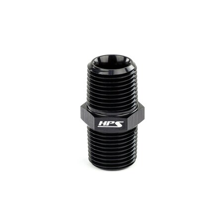Hps Performance Straight 1/2'' NPT Male to Male Union Coupler Adapter, Aluminum, Black AN911-10