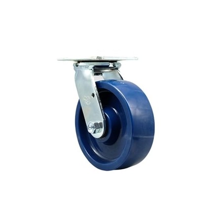 Service Caster 6 Inch Stainless Steel Solid Poly Wheel Swivel Caster with Ball Bearing SCC SCC-SS30S620-SPUB