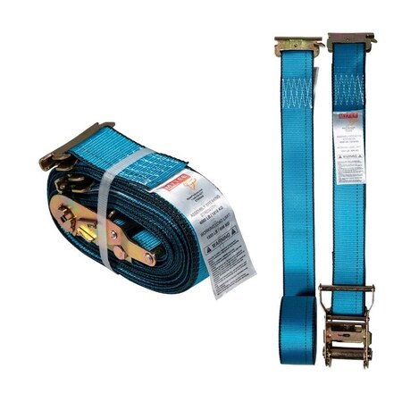 Mytee Products (2 pack) 20ft E Track Ratchet Straps Trailer Truck Cargo Van Tie Down Strap, 2PK ETKRS220x2