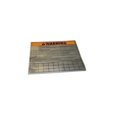 Jlg REPLACEMENT DECAL, ANNUAL INSPECT RECORD 52865