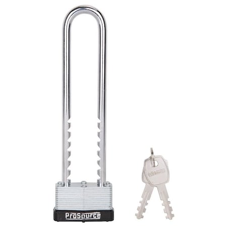 Prosource Padlock, Adjustable Shackle, 1/4 in Dia Shackle, 5-3/4 in H Shackle, Steel Shackle, Steel Body HD-520D-3L